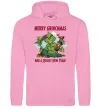 Чоловіча толстовка (худі) Merry Grinchmas and boozy New Year Рожевий фото