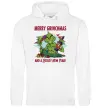 Чоловіча толстовка (худі) Merry Grinchmas and boozy New Year Білий фото