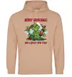Женская толстовка (худи) Merry Grinchmas and boozy New Year Песочный фото