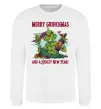Свитшот Merry Grinchmas and boozy New Year Белый фото