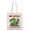 Эко-сумка Merry Grinchmas and boozy New Year Бежевый фото