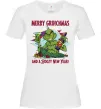 Жіноча футболка Merry Grinchmas and boozy New Year Білий фото