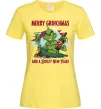 Жіноча футболка Merry Grinchmas and boozy New Year Лимонний фото