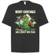 Футболка Оверсайз Merry Grinchmas and boozy New Year Черный фото
