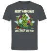 Мужская футболка Merry Grinchmas and boozy New Year Графит фото