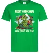 Мужская футболка Merry Grinchmas and boozy New Year Зеленый фото