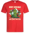 Мужская футболка Merry Grinchmas and boozy New Year Красный фото