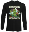 Лонгслів Merry Grinchmas and boozy New Year Чорний фото