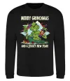 Свитшот Merry Grinchmas and boozy New Year Черный фото