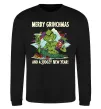 Свитшот Merry Grinchmas and boozy New Year Черный фото