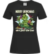 Жіноча футболка Merry Grinchmas and boozy New Year Чорний фото