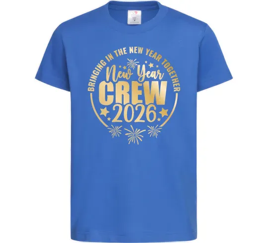 Дитяча футболка New Year crew 2026 Яскраво-синій фото
