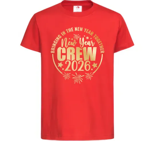 Дитяча футболка New Year crew 2026 Червоний фото