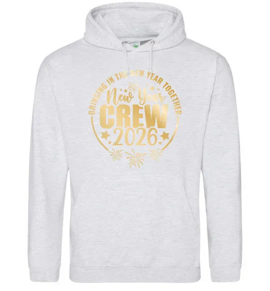 Мужская толстовка (худи) New Year crew 2026 Серый меланж фото
