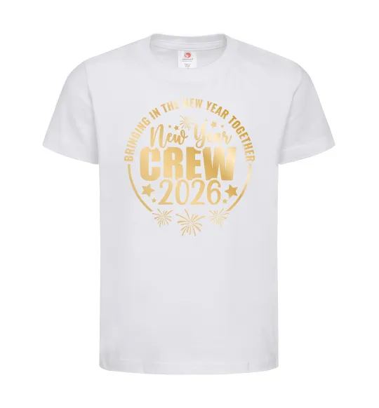 Дитяча футболка New Year crew 2026 Білий фото