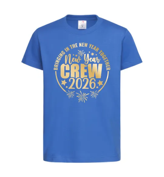 Дитяча футболка New Year crew 2026 Яскраво-синій фото
