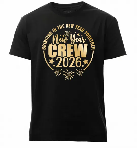 Чоловіча преміум футболка New Year crew 2026 Чорний фото