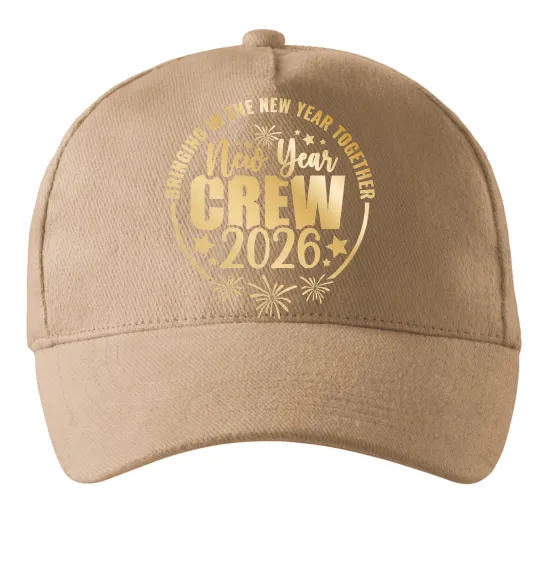 Кепка New Year crew 2026 Пісочний фото