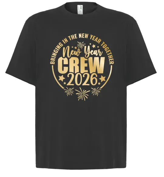 Футболка Оверсайз New Year crew 2026 Черный фото