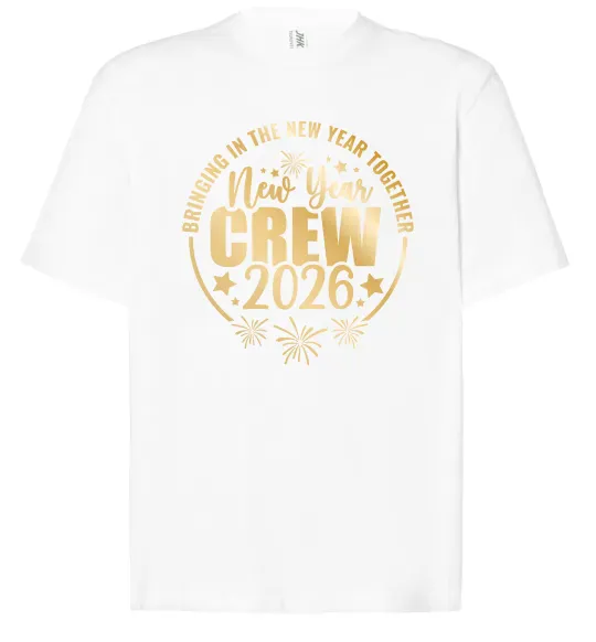 Футболка Оверсайз New Year crew 2026 Белый фото