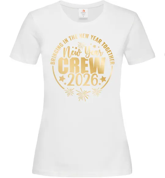 Жіноча футболка New Year crew 2026 Білий фото