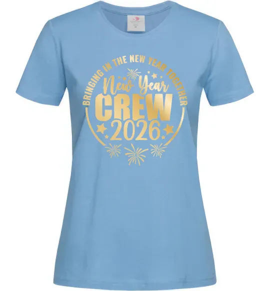 Жіноча футболка New Year crew 2026 Блакитний фото