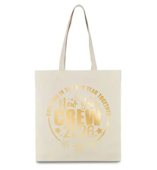 Эко-сумка New Year crew 2026 Бежевый фото