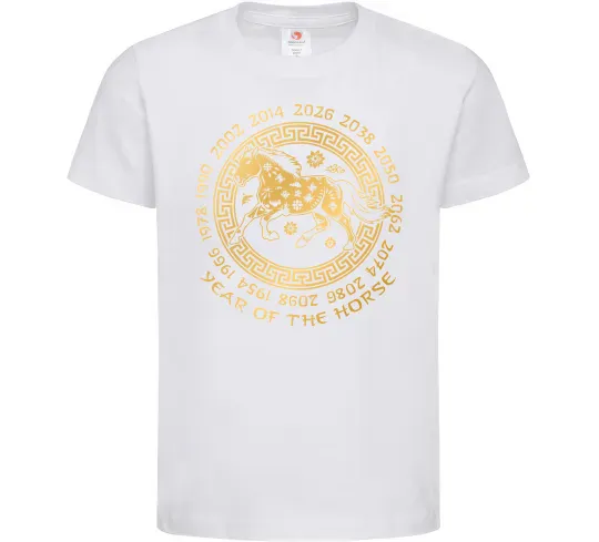 Дитяча футболка Year of the horse Білий фото