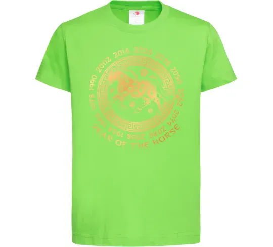 Дитяча футболка Year of the horse Лаймовий фото