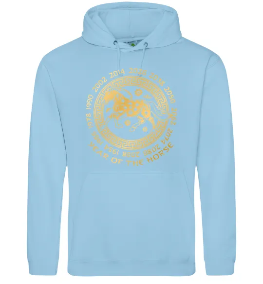 Женская толстовка (худи) Year of the horse Голубой фото