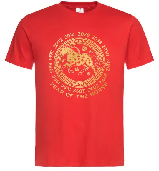 Мужская футболка Year of the horse Красный фото