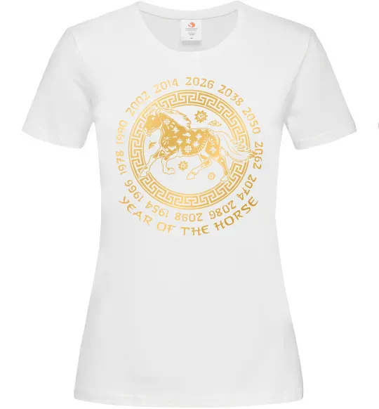 Жіноча футболка Year of the horse Білий фото