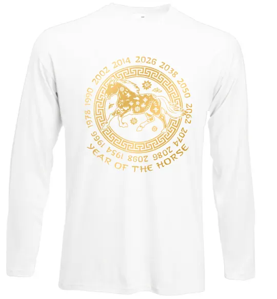 Лонгслив Year of the horse Белый фото