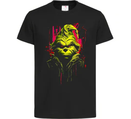 Дитяча футболка Грінч стильний Чорний фото