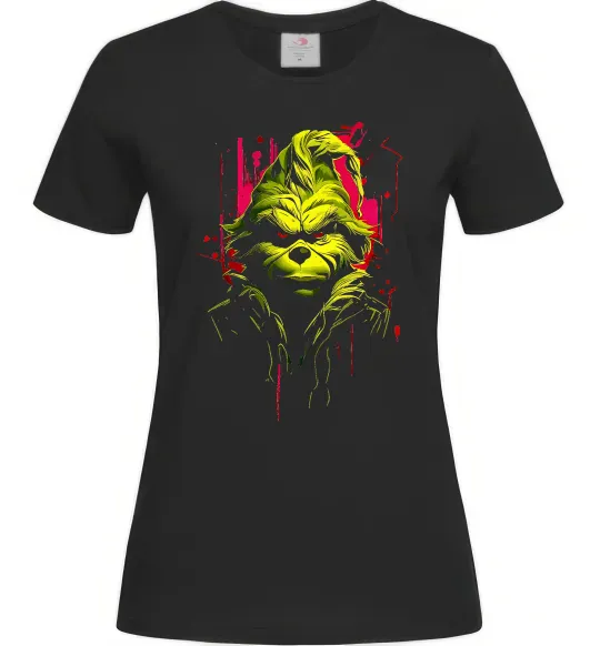 Женская футболка Грінч стильний Черный фото