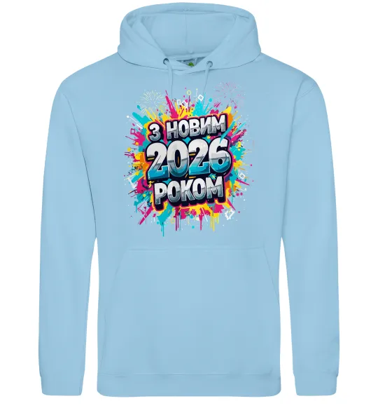 Женская толстовка (худи) З Новим 2026 Роком Голубой фото