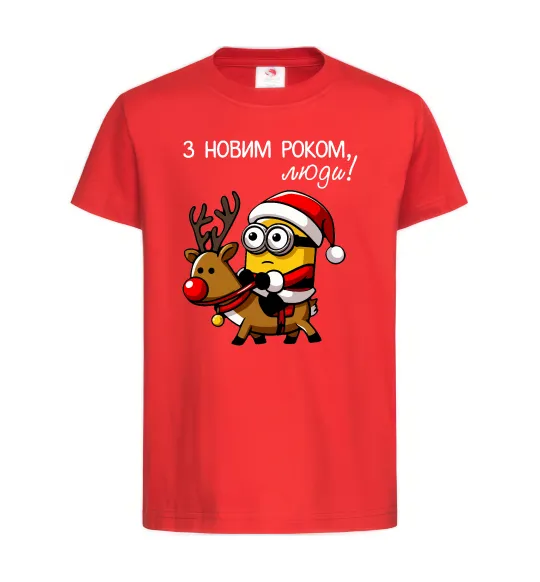 Дитяча футболка З Новим Роком люди Червоний фото