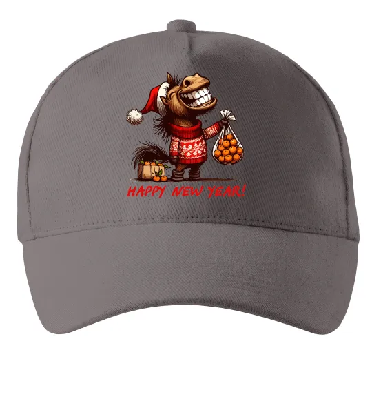 Кепка Кінь з мандаринами Сірий фото