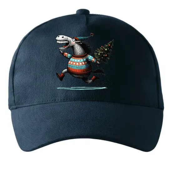 Кепка Кінь з ялинкою Темно-синій фото