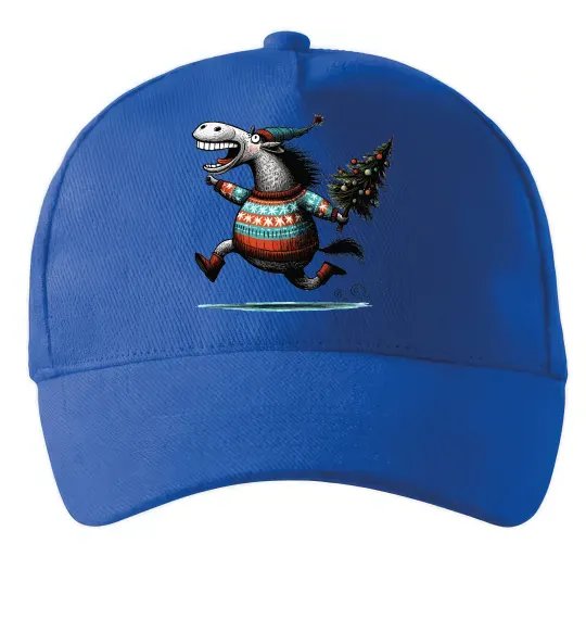 Кепка Кінь з ялинкою Яскраво-синій фото