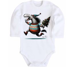 Дитячий бодік Кінь з ялинкою