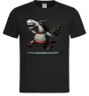 Чоловіча футболка Кінь з ялинкою Чорний фото