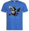 Чоловіча футболка Кінь з ялинкою Яскраво-синій фото