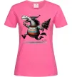 Женская футболка Кінь з ялинкою Ярко-розовый фото