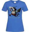 Женская футболка Кінь з ялинкою Ярко-синий фото