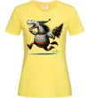 Женская футболка Кінь з ялинкою Лимонный фото