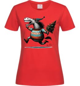 Жіноча футболка Кінь з ялинкою