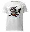 Чоловіча преміум футболка Кінь з ялинкою Білий фото