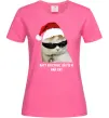 Жіноча футболка Кіт ласт крістмас Яскраво-рожевий фото
