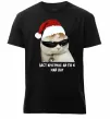Чоловіча преміум футболка Кіт ласт крістмас Чорний фото